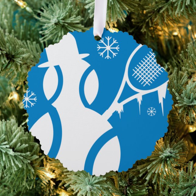 Thème de tennis Carte ornement de Noël avec envelo (Insitu (Arbre))