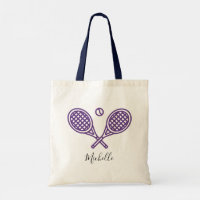 Thème de tennis Girl violet Sac fourre-tout Monogr
