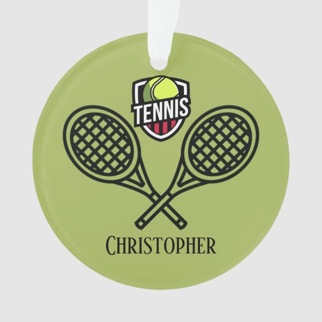 Thème de tennis Monogramme Nom Ornament (devant)