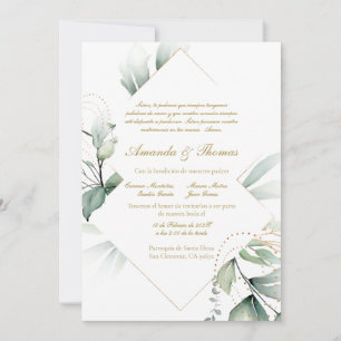 Thème de verdure faire-part de mariage espagnole