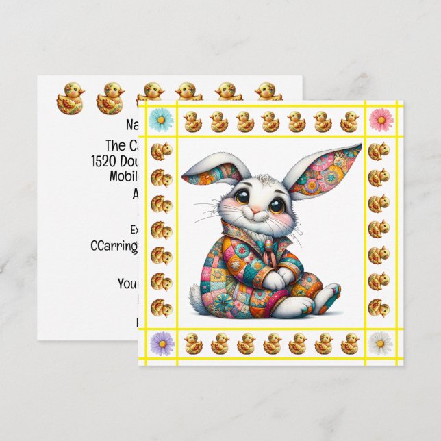 Thème des bébés animaux précieux - Invitation (Devant / Derrière)