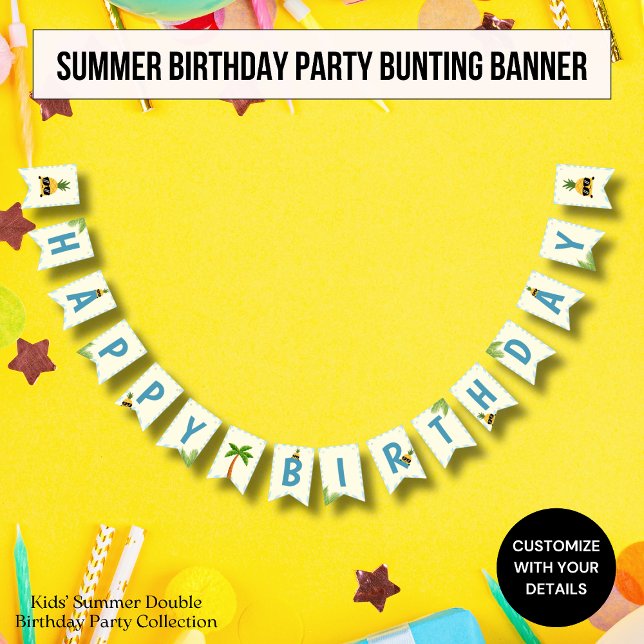 Thème d'été Anniversaire de enfant fête bannière d (Créateur téléchargé)