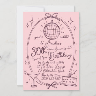 Thème Disco 30e anniversaire Invitation pour les f