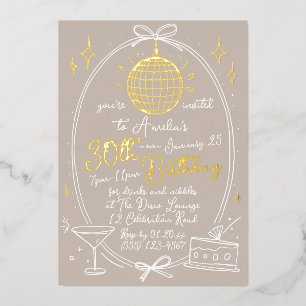 Thème Disco 30e anniversaire Invitation Real