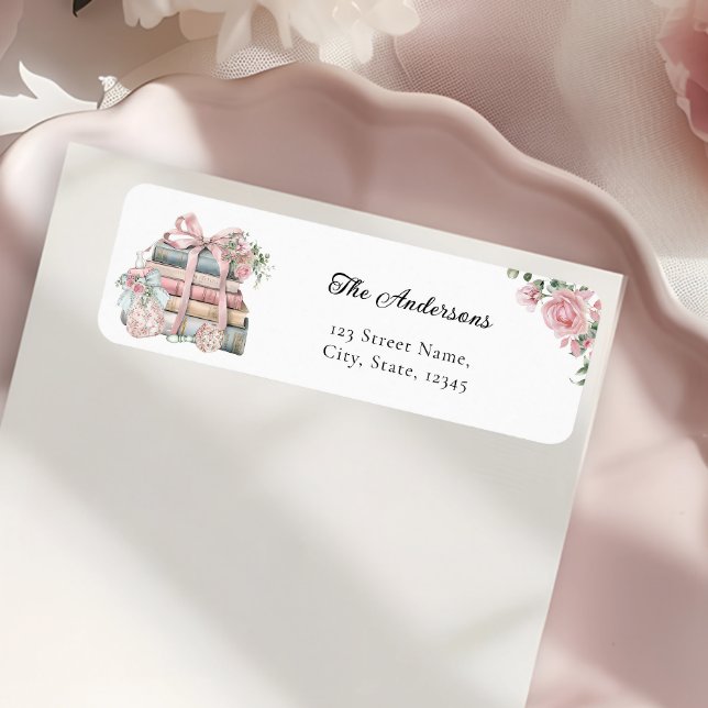 Thème du livre Baby shower fille Adresse de retour (Créateur téléchargé)
