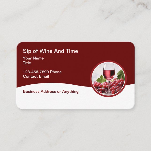Thème du vin Cartes de visite (Devant)