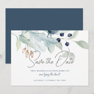 Thème élégant de mariage d'hiver, carte de sauvega