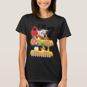 Theme Farm Animals 7th Birthday I'm 7 Year Old Lit T-Shirt