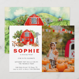 Thème Ferme   Invitation Anniversaire Fête de Gran