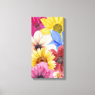 Thème Fleur Aquarelle toile d'art