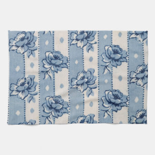 Thème floral bleu classique   Serviettes de cuisin