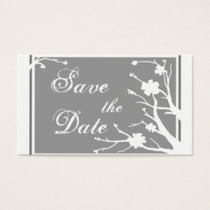 Thème floral gris Enregistrer la date carte de vis