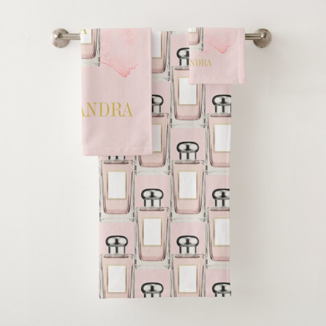 Thème Français Pink Parfum Bouteille Chic Monogram (En situation)