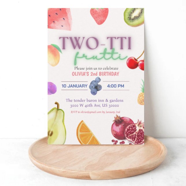 Thème Fruit 2ème anniversaire invitation (Créateur téléchargé)