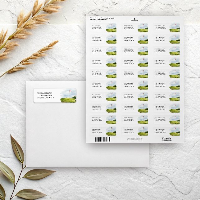 Thème Golf Adresse de Retour  (Golf theme return address labels
)