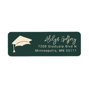 Thème Graduation Casquette Grad Doodle Green