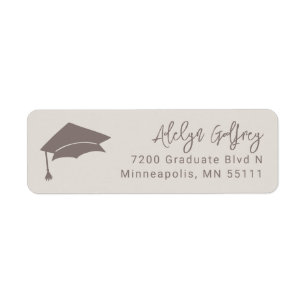 Thème Graduation Casquette Grad Doodle Sable Beige