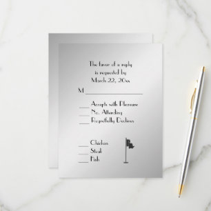 Thème Mariage de golf Menu Argent RSVP