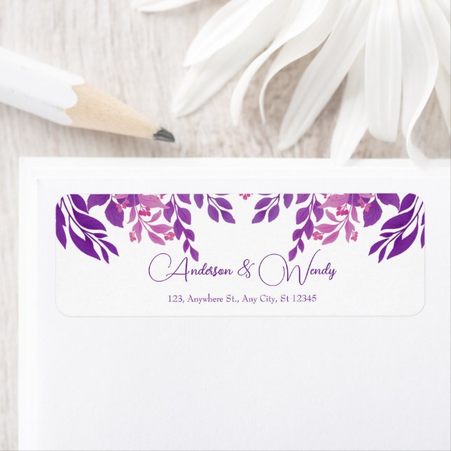 Thème Mariage Feuille violet (En situation)