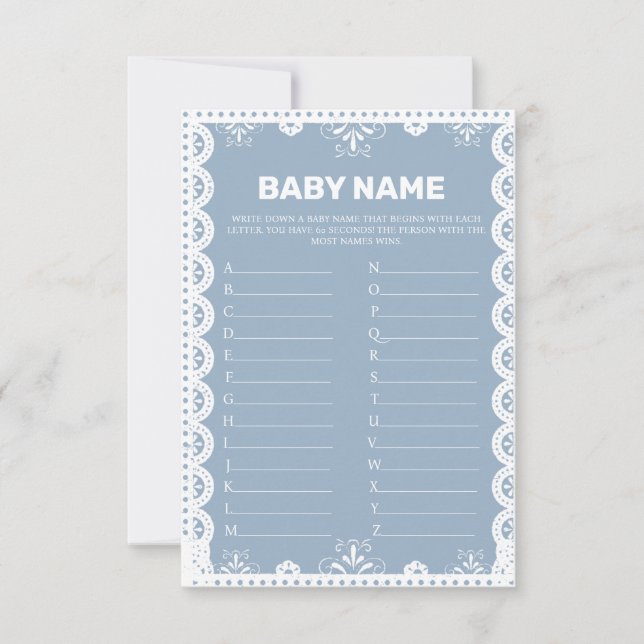 Thème mexicain Baby Name suggestions carte de jeu (Devant)