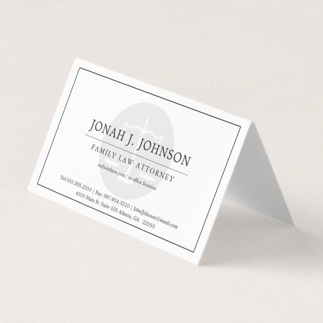 Thème minimal de l'avocat | CARTE DE VISITE (Devant)