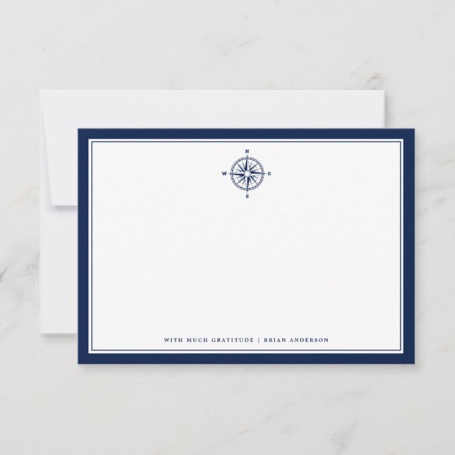 Thème Nautique | Carte pour notes personnalisé Ros (Devant)