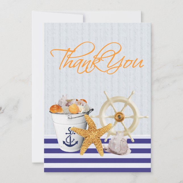 Thème Nautique Cartes de remerciements (Devant)