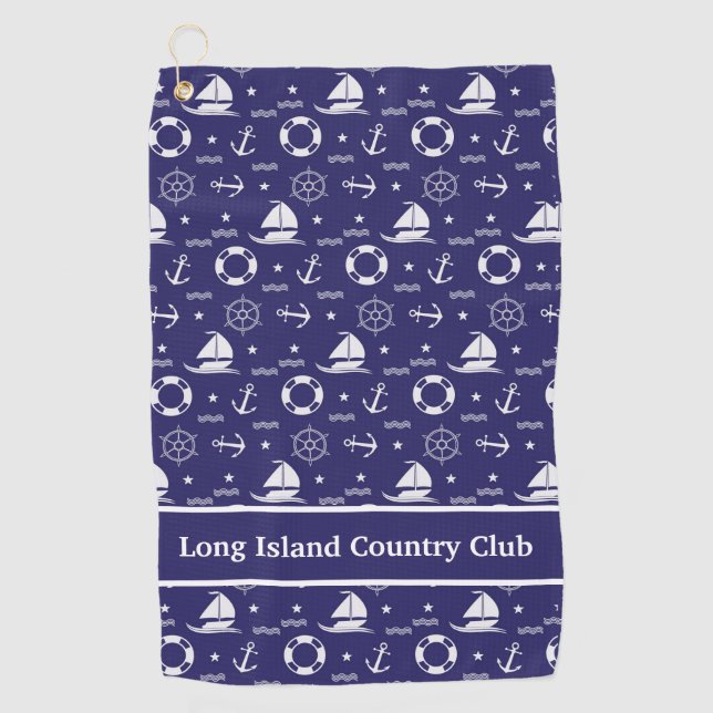 Thème nautique Country Club Custom Golf Serviette (Devant)