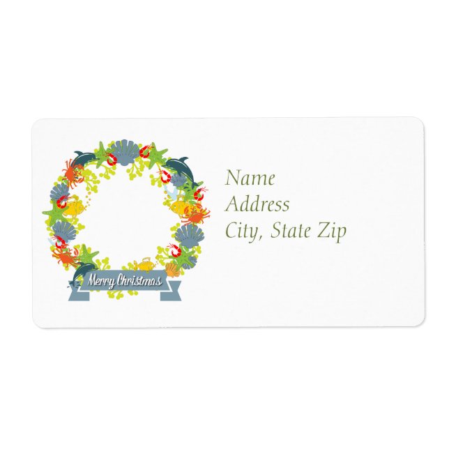Thème nautique Courbe de Noël Adresse de retour (Devant)
