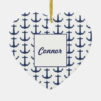 Thème nautique personnalisé coeur ornement