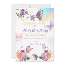 Thème Papillon Invitation Anniversaire