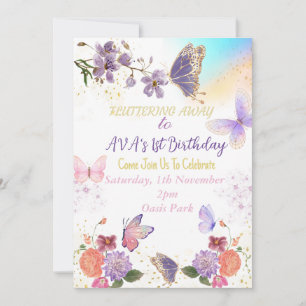 Thème Papillon Invitation Anniversaire