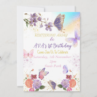 Thème Papillon Invitation Anniversaire