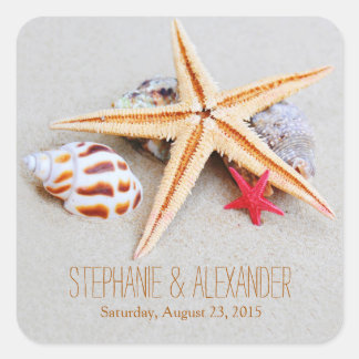 Thème Plage Starfish Seashell Mariage Stickers