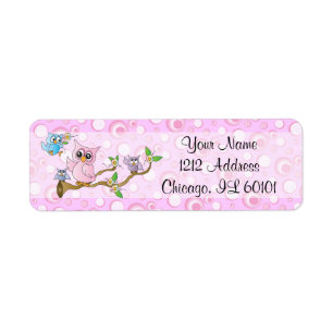 Thème rose de douche du hibou de bébé