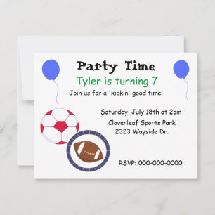 Thème Sport Anniversaire Fête Invitation
