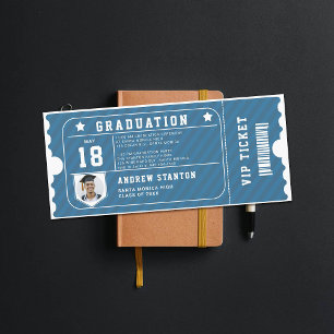 Thème Sport Blue Photo Graduation Invitation