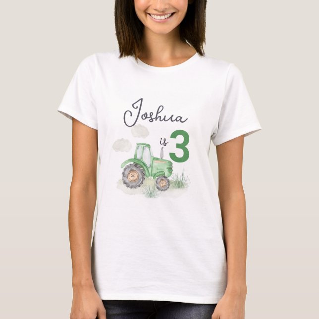 Thème Tracteur vert personnalisé T-shirt femme (Devant)