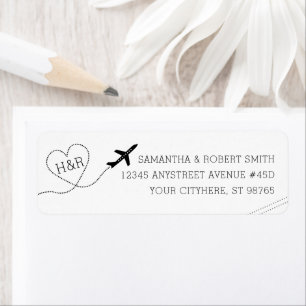 Thème Voyage Mariage noir blanc Adresse de retour
