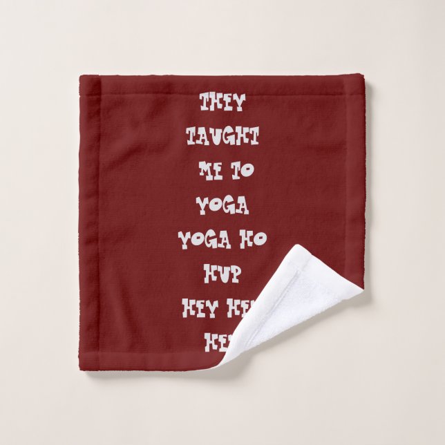 Thème Yoga fun texte design vin rouge prune yoga (Gant de toilette)
