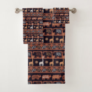 Themed African Tribal Animal pattern towel set