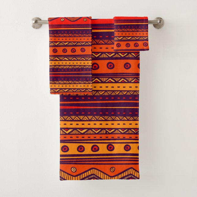 Themed African Tribal pattern towel set (Insitu)
