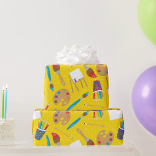 Themed Artists paint party wrapping paper