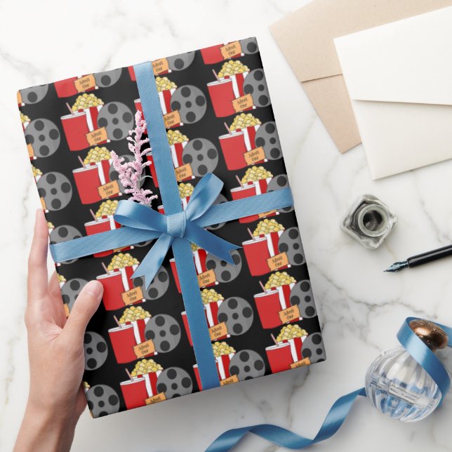Themed Movie reel and snacks wrapping paper (Gifting)