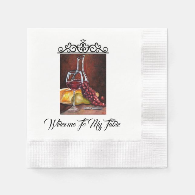 Themed Napkin - Welcome To My Table (Front)