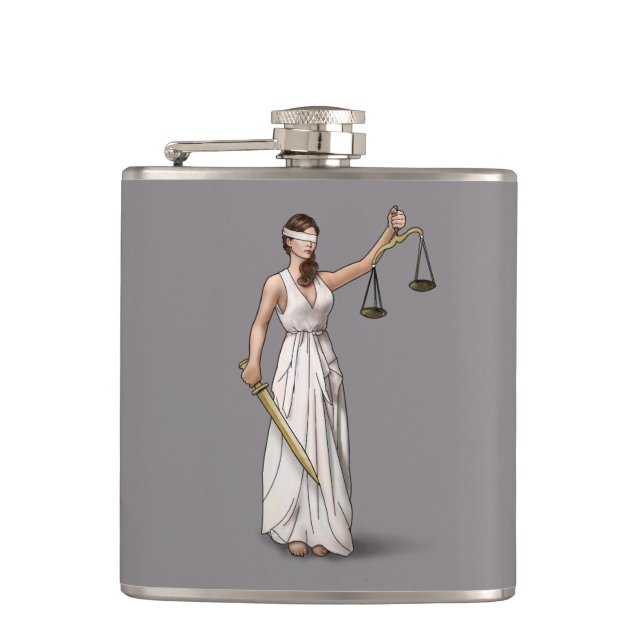Themis - Titanium Hip Flask (Front)