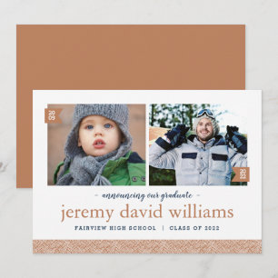 Then and Now 2 Photo Graduation Announcement