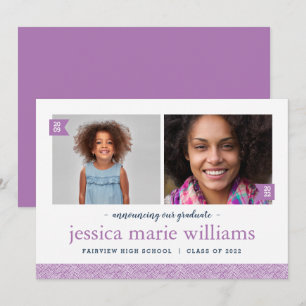 Then and Now 2 Photo Graduation Announcement