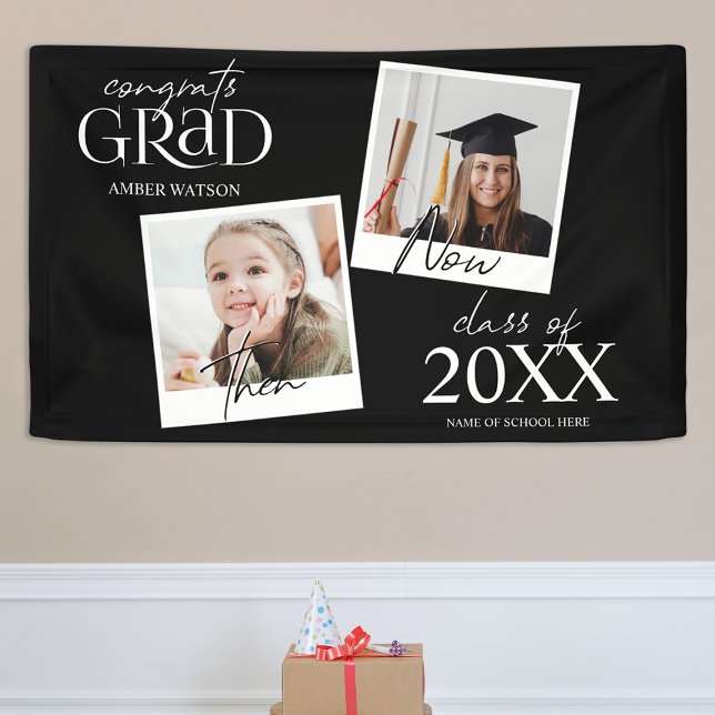 Then And Now | 2 Photo Graduation  Banner (Creator Uploaded)