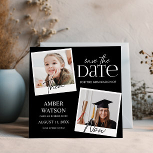 Then And Now   2 Photo Graduation Save The Date